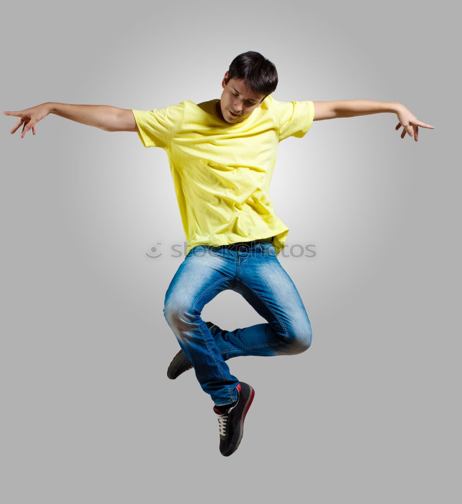 Similar – Image, Stock Photo Young man with sunglasses jumping