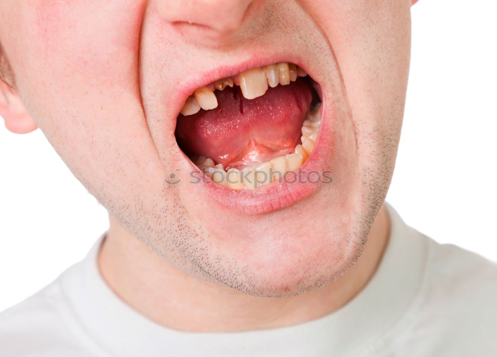 Similar – Image, Stock Photo Bearded angry man with Red Lipstick on his lips