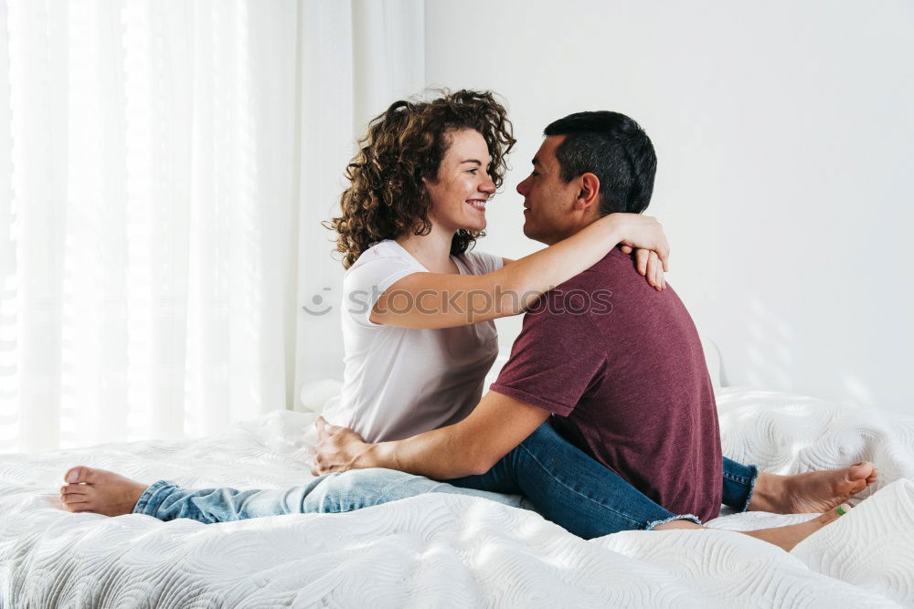 Similar – Image, Stock Photo Couple lying on couch Home