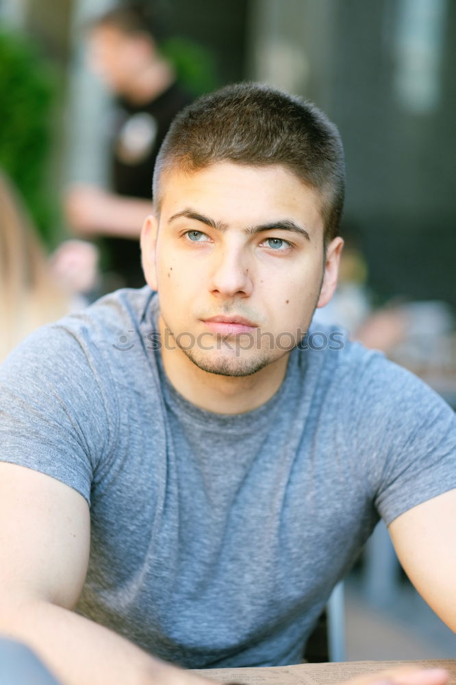 Similar – Image, Stock Photo A young attractive man looking at camera