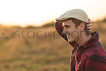 Similar – Image, Stock Photo Portrait of a hipster guy putting silly face