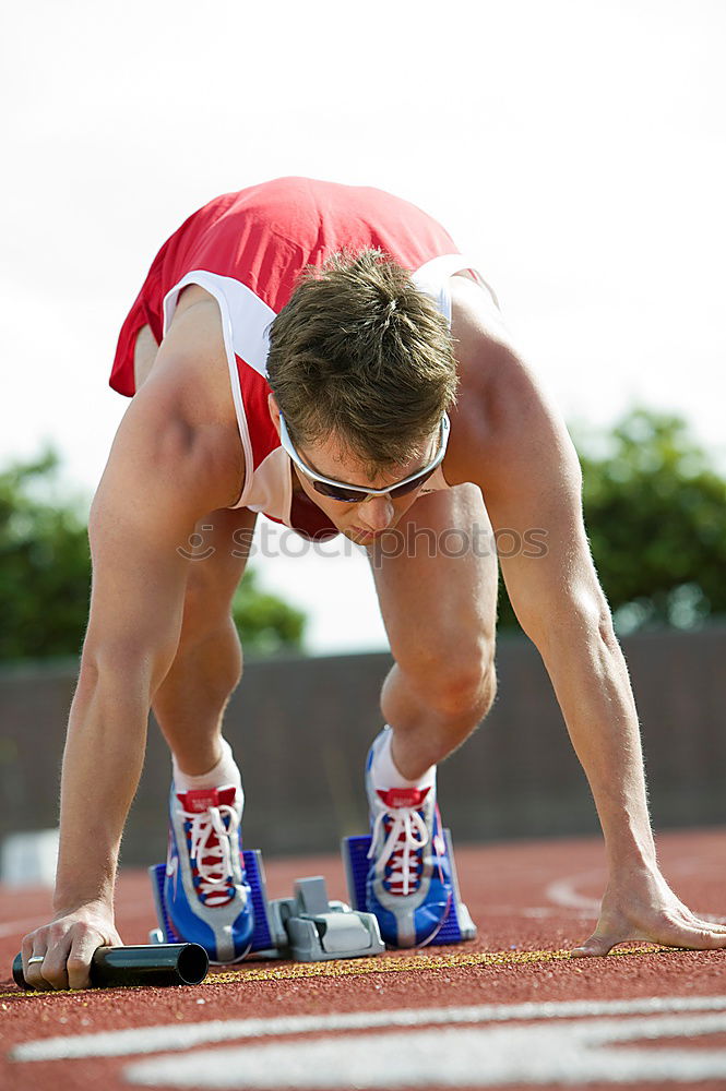 Image, Stock Photo Sportsman on crouch start