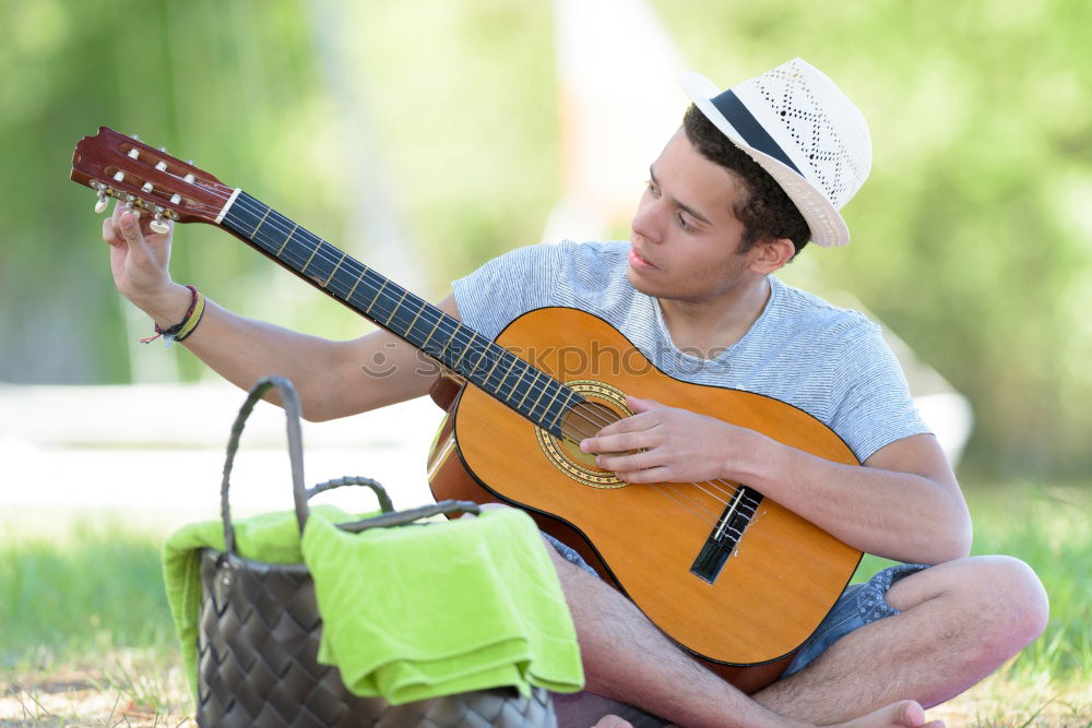 Similar – Image, Stock Photo the guitar and the sea