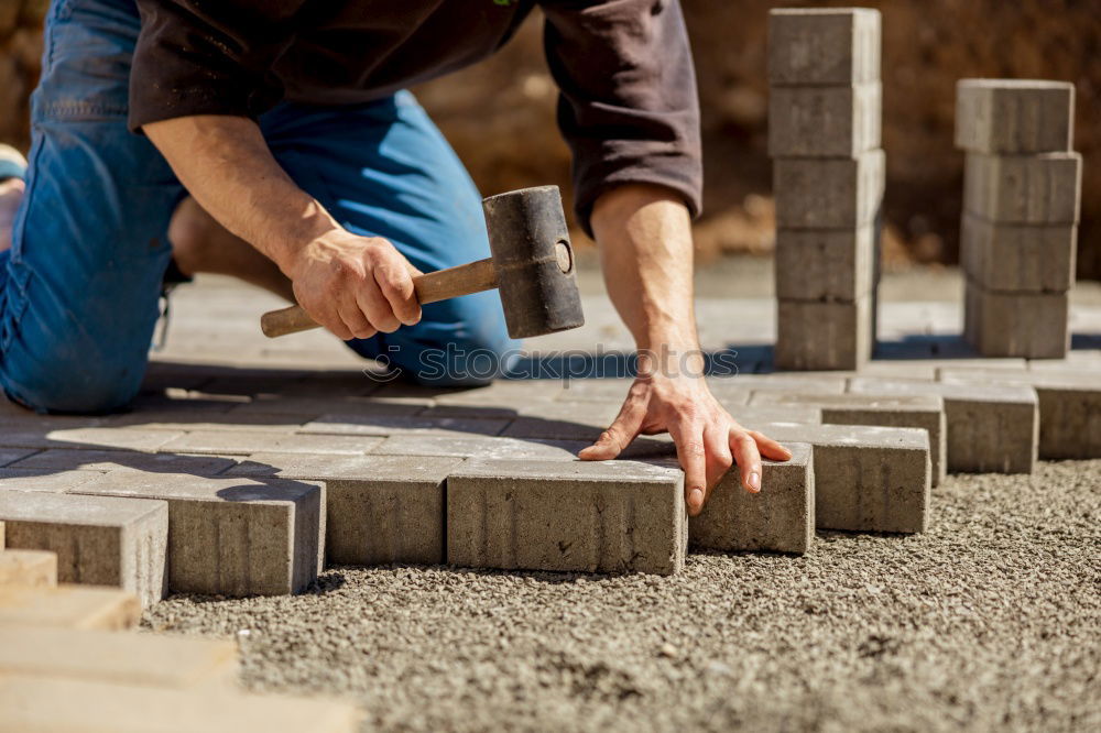 Similar – Image, Stock Photo Hammer in male hands on the construction site