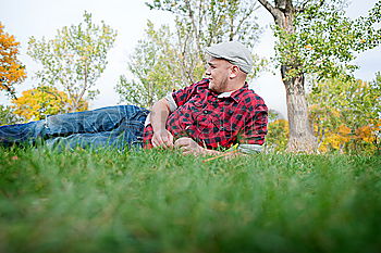 Similar – Image, Stock Photo Portrait of a hipster guy putting silly face