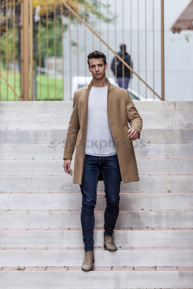 Similar – Young man wearing winter clothes in the street.