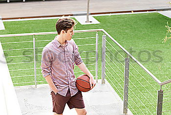 Similar – Image, Stock Photo Young redhead woman in a basketball court