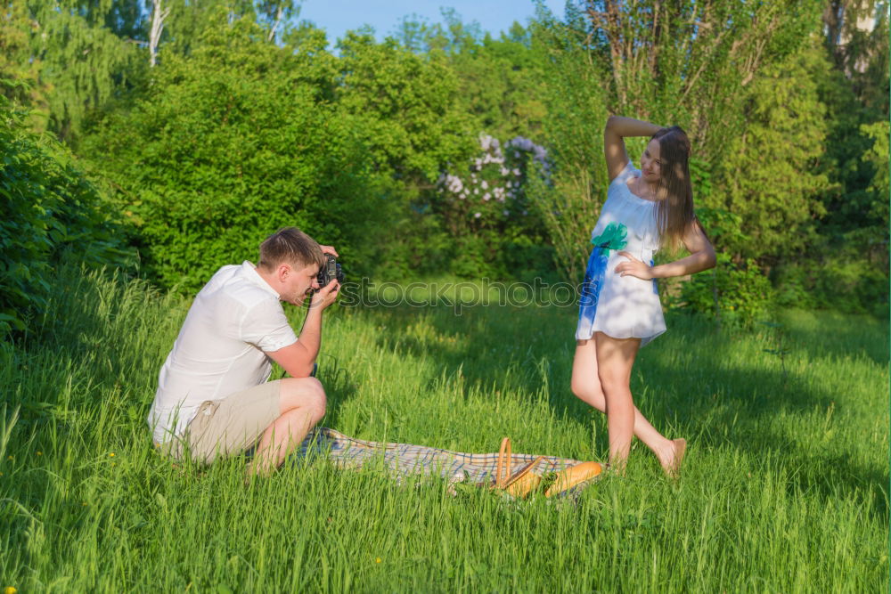 Similar – Father & Son Green Grass