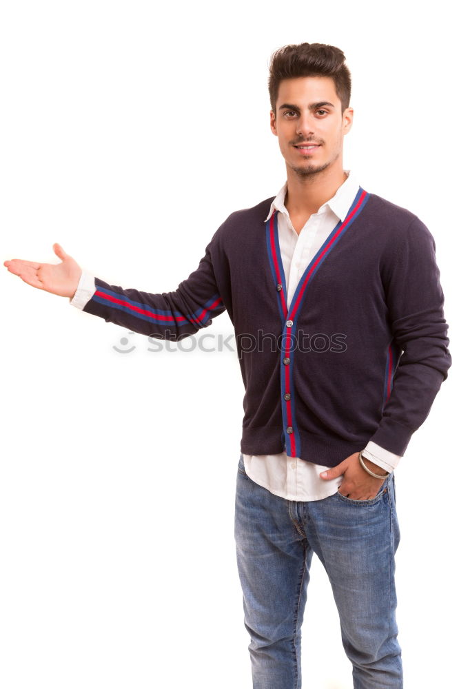 Similar – Image, Stock Photo Attractive young man walking in an urban road