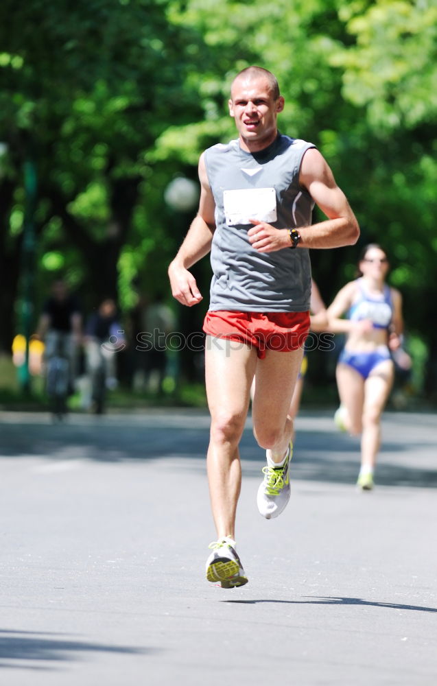 Similar – Disabled man athlete training with leg prosthesis.