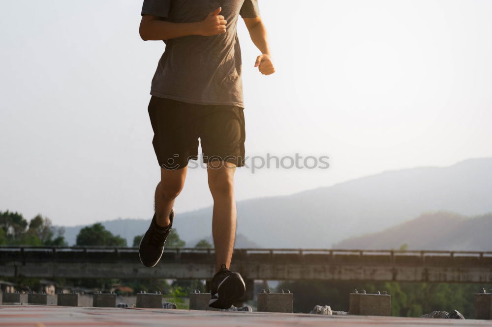 Similar – Image, Stock Photo Feet of black man ready to running in urban background.