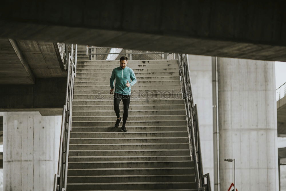 Similar – Trendy girl posing on stairs