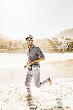 Similar – Man skating near sea Joy