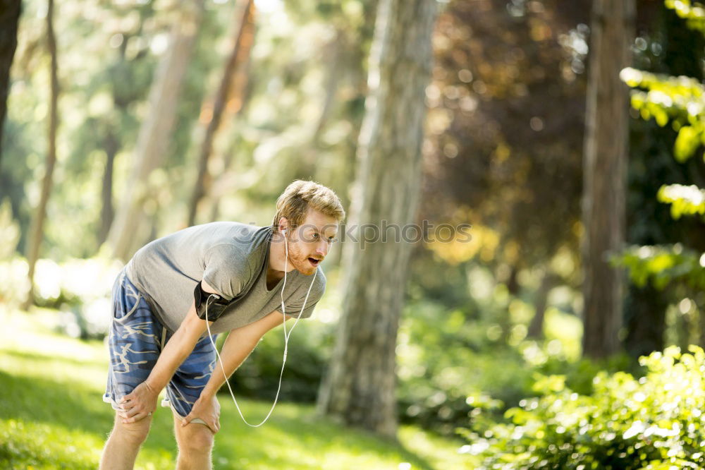 Similar – Senior Man Running in the Forest