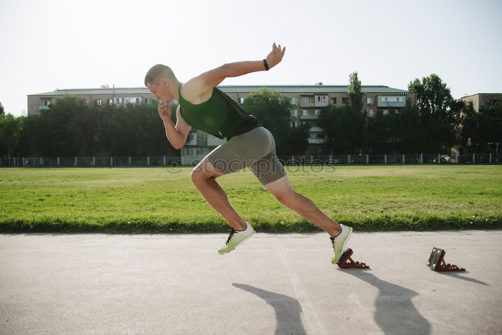 Similar – Disabled man athlete taking a break.