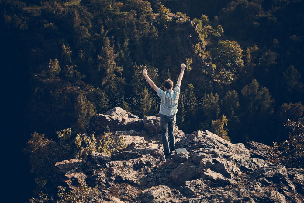 Similar – Image, Stock Photo lucky at a summit