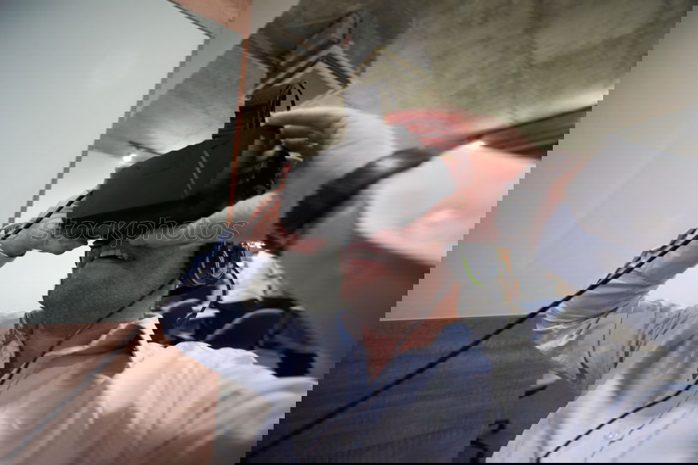 Similar – Image, Stock Photo Mechanic checking motorcycle