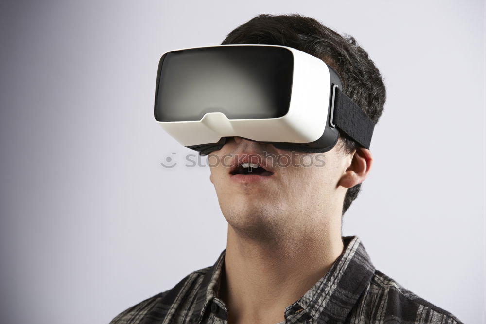 Image, Stock Photo TV Man Eyeglasses