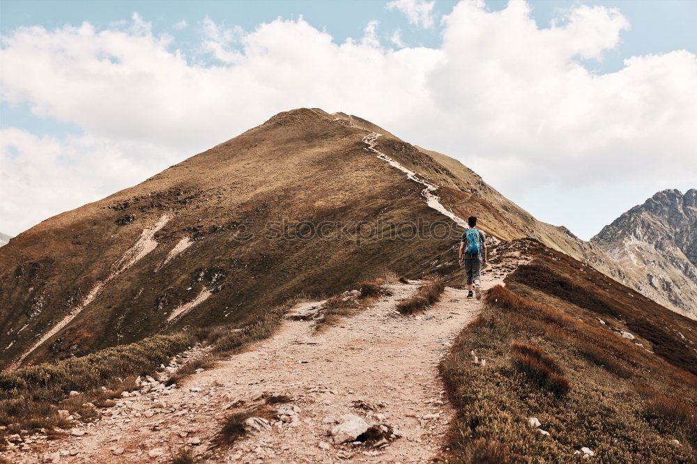 Similar – Image, Stock Photo Young woman hiking