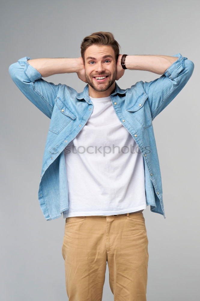 Similar – Image, Stock Photo Portrait of a young thoughtful mixed race man sitting in the sofa