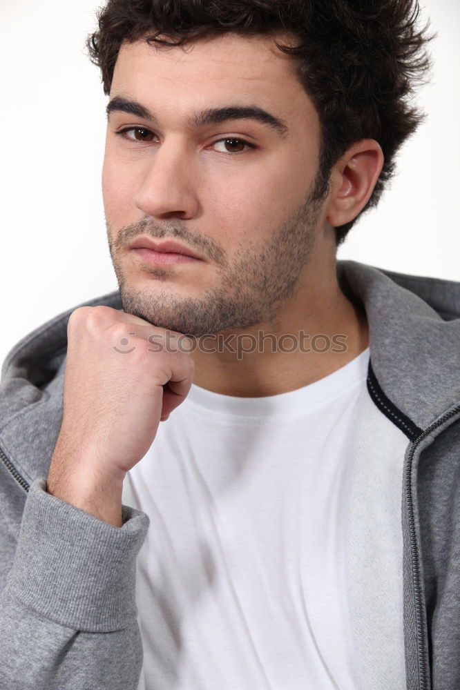 Similar – young man with modern hairstyle