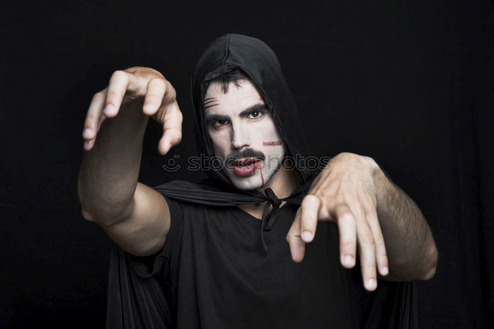 Similar – Man posing on a door Door