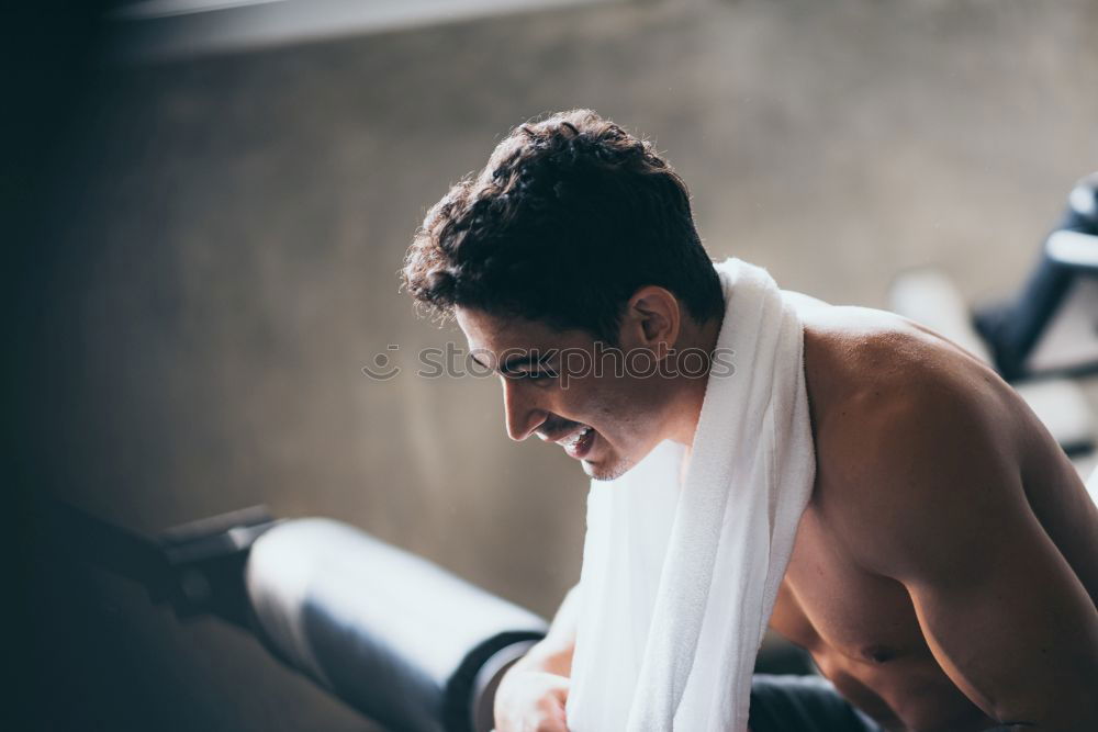 Similar – Image, Stock Photo Man standing up from barber chair