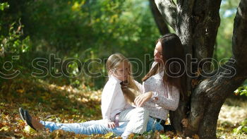 Similar – happy mother and daughter on the walk on summer