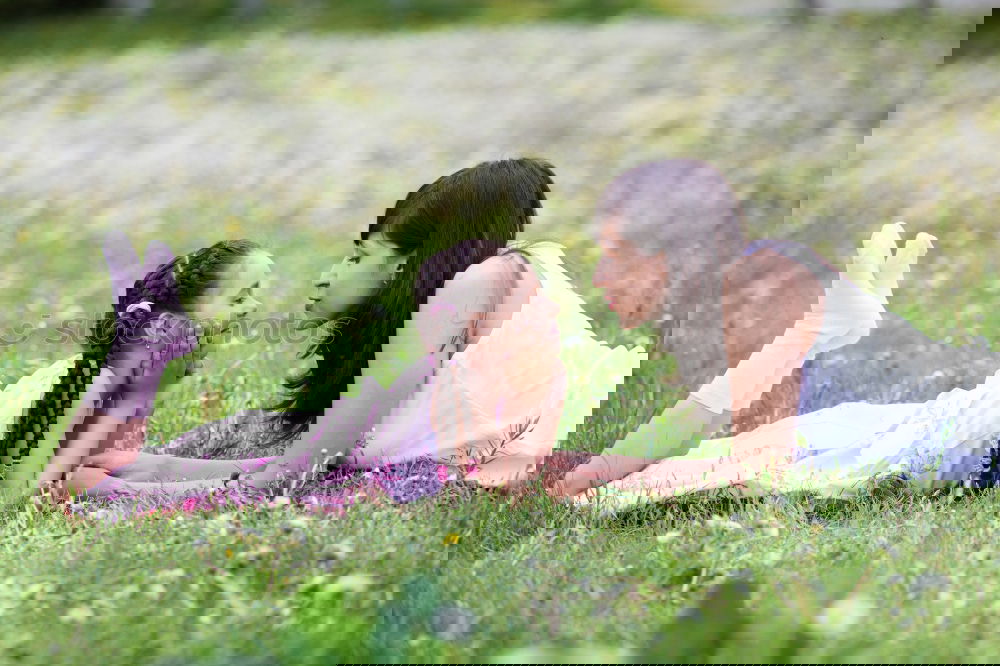 Similar – Image, Stock Photo Happy mother and daughter playing in the park