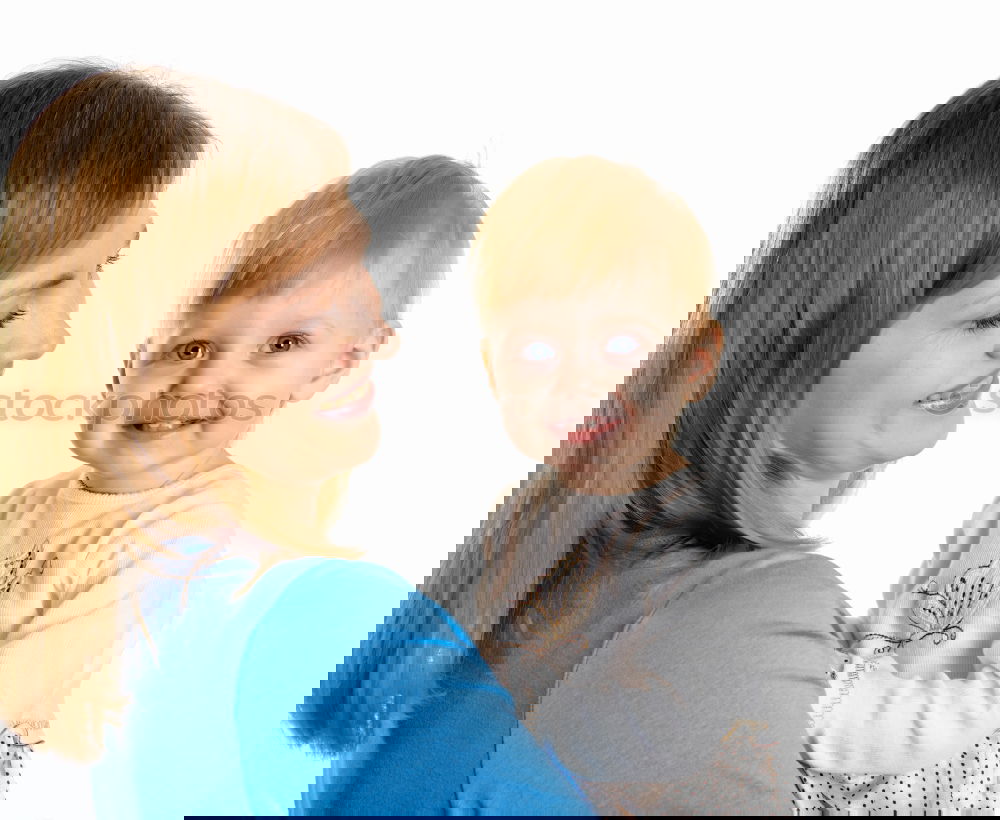 Similar – Image, Stock Photo Woman and her cute little daughter are hugging