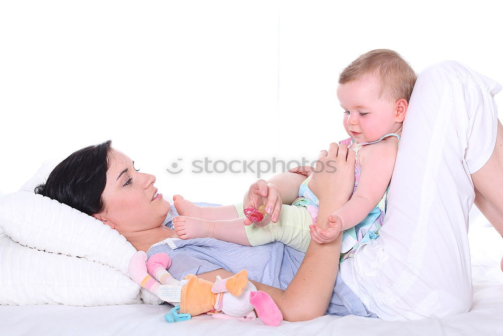 Similar – Baby girl playing with mother and have fun