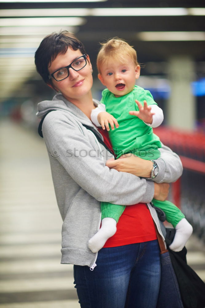 Similar – Image, Stock Photo mother child to smooch old green cute