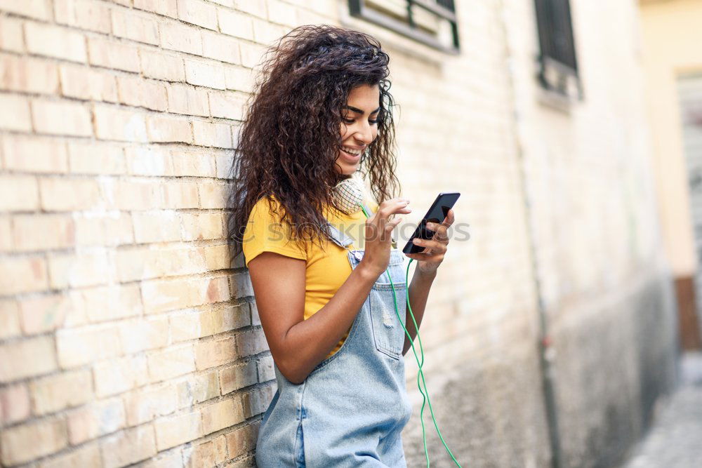 Similar – Image, Stock Photo Young casual woman using her smartphone