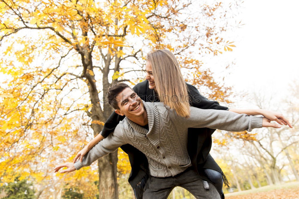 Similar – Happy couple in fall