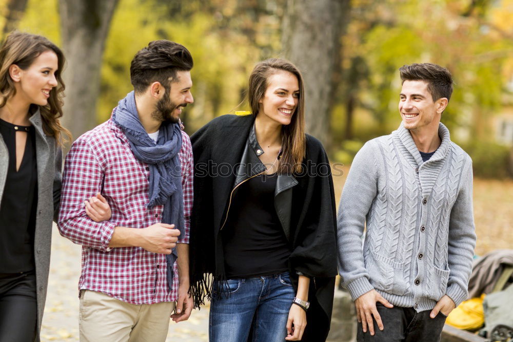 Similar – Image, Stock Photo Five young people together outdoors in urban background