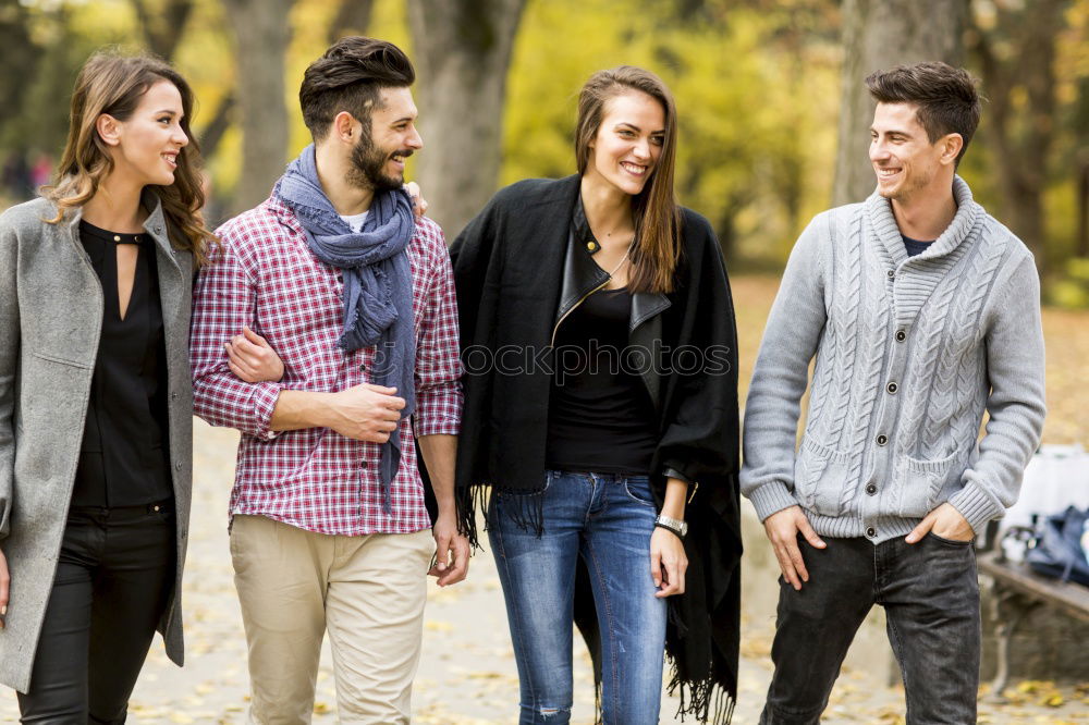 Similar – Image, Stock Photo Group of young people together outdoors in urban background.