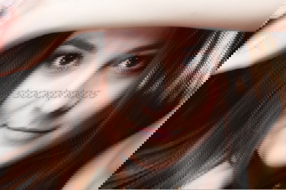 Similar – Image, Stock Photo Portrait of smiling young woman with freckles and dimples