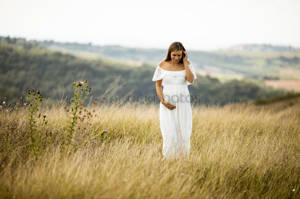 Similar – Image, Stock Photo Just married couple together in nature background