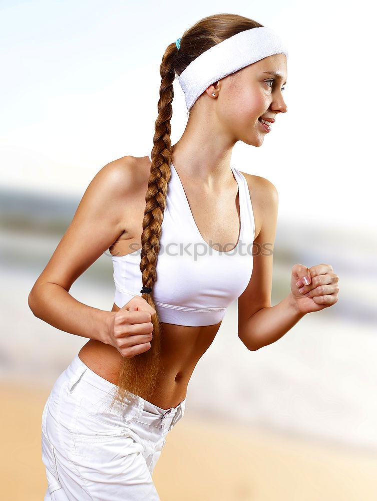 Similar – Image, Stock Photo Young sporty woman jogging