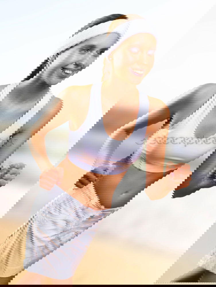 Similar – Image, Stock Photo Female runner portrait