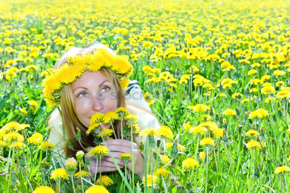 Similar – Blumenmädchen grün gelb