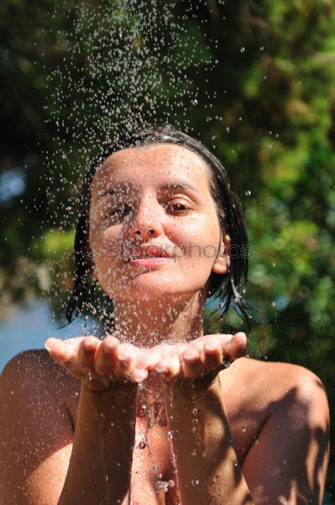 Similar – Image, Stock Photo Rigid wet Woman Source Wet