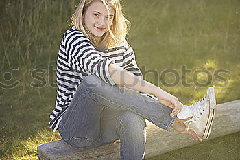 Similar – Image, Stock Photo cheerful young woman