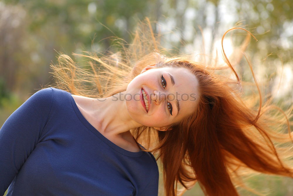 Similar – Image, Stock Photo Happy blonde girl in urban background