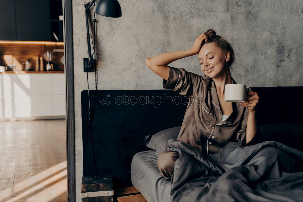 Image, Stock Photo Pretty woman sitting on chair