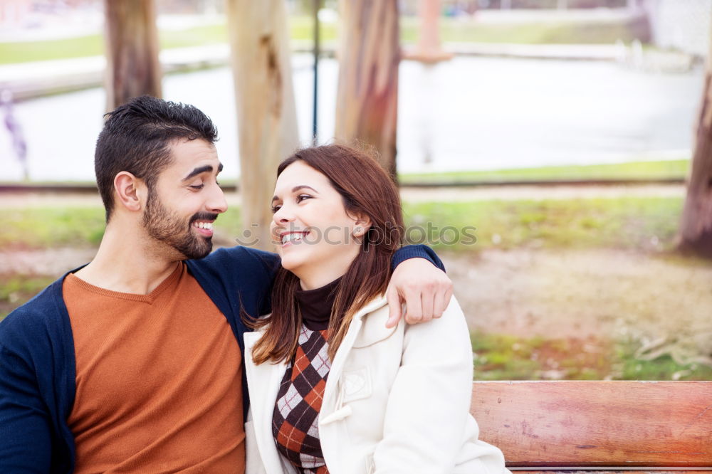 Similar – Image, Stock Photo Young couple having fun on the street