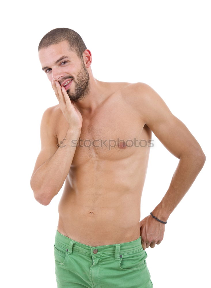 Similar – handsome swimmer putting on goggles