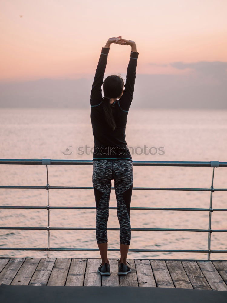 Similar – Image, Stock Photo Woman on stones near sea coast