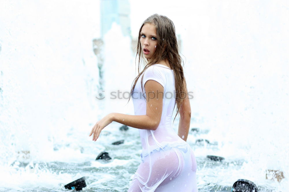 Similar – Image, Stock Photo Young woman doing yoga in the beach