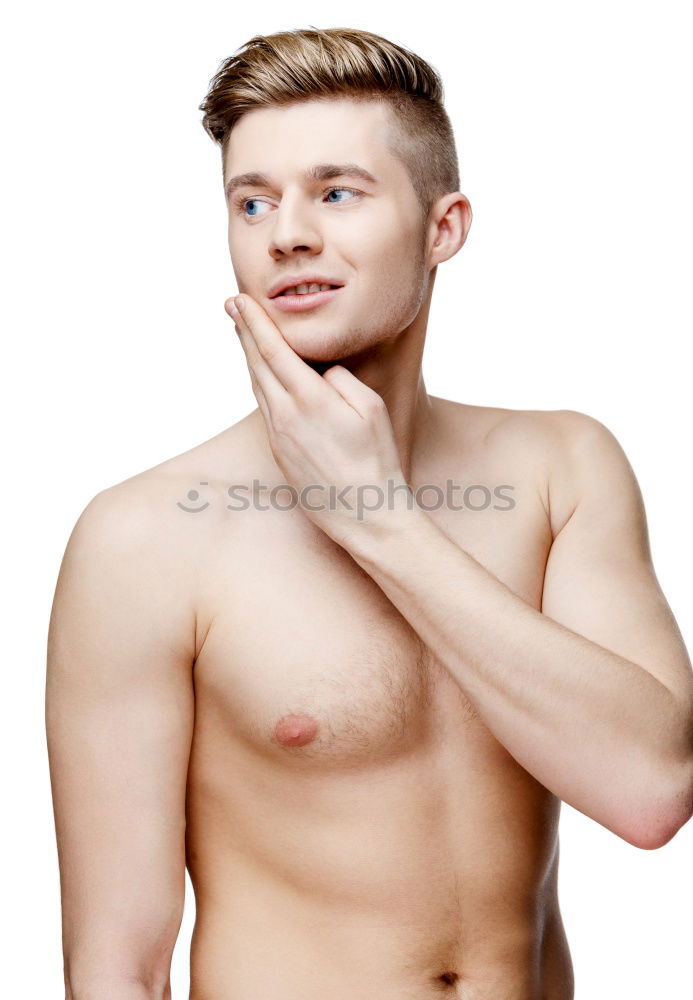 Similar – Face of shirtless young man smiling